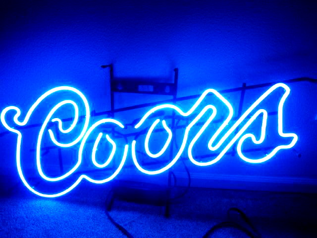 Coors Light Blue Script Neon Sign